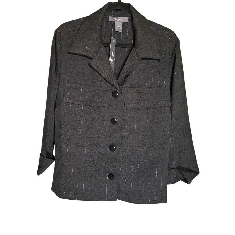 NWT Olivia & Martin Jacket/Shirt Women’s Large L Gray with Pockets Women's Large